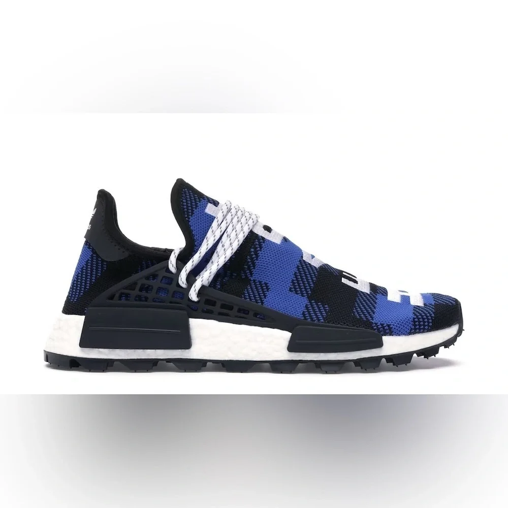 adidas NMD Hu Pharrell x BBC Blue Plaid Size 4